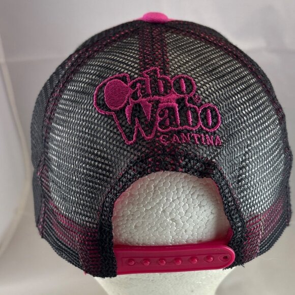 Cabo Wabo Pink Mesh Trucker Hat With Embroidered Logo & Adjustable Snapback - Picture 4 of 7